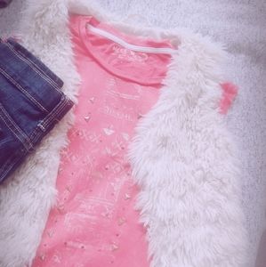 Girls MissMe top and H&M vest size 8